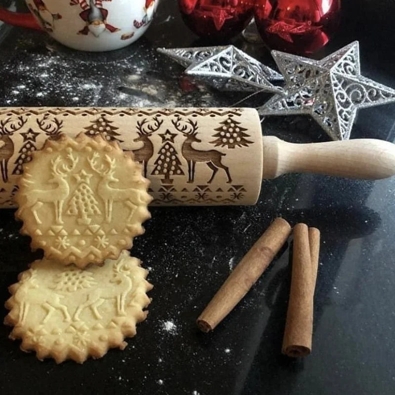 -20% Christmas Holznudel Weihnachtsbäckerei Holz Nudelholz chiccasa   