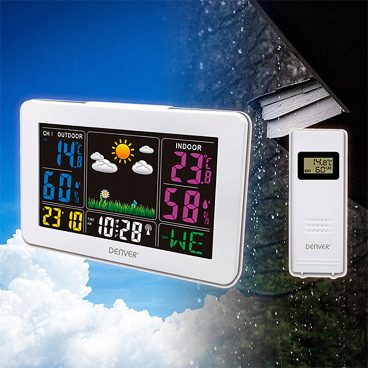 Multifunktions-Wetterstation Garten, Thermometer und Wetterinstrumente Denver Electronics   