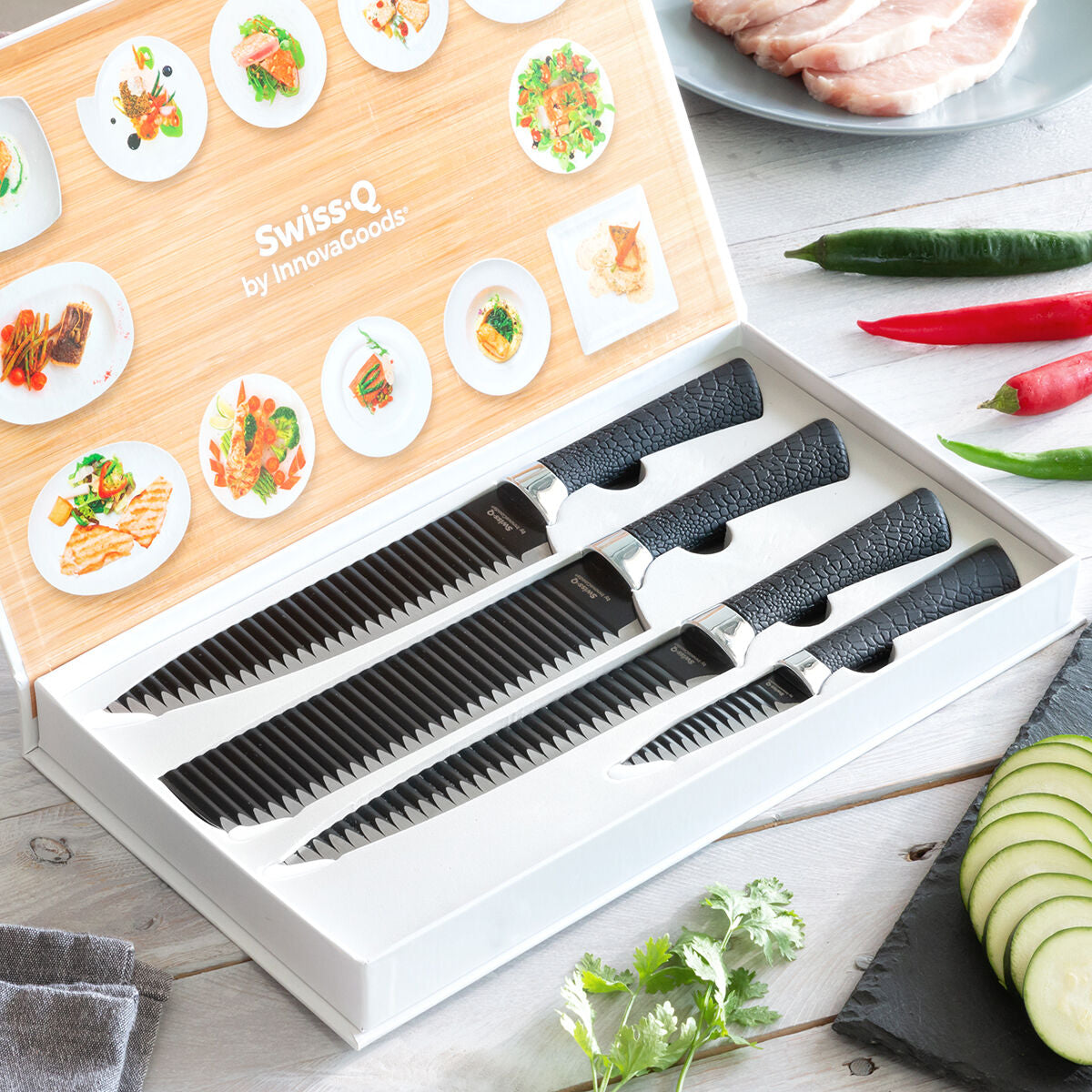 Messerset Schwarzer Hai Schweizer Haus & Küche, Utensilien InnovaGoods   