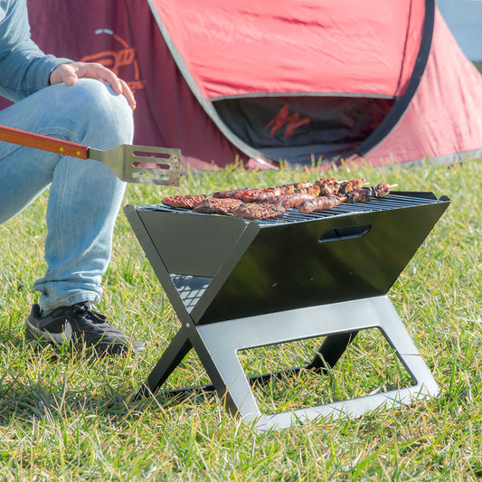 Tragbarer Holzkohlegrill Garten, Grillen und Essen im Freien InnovaGoods   