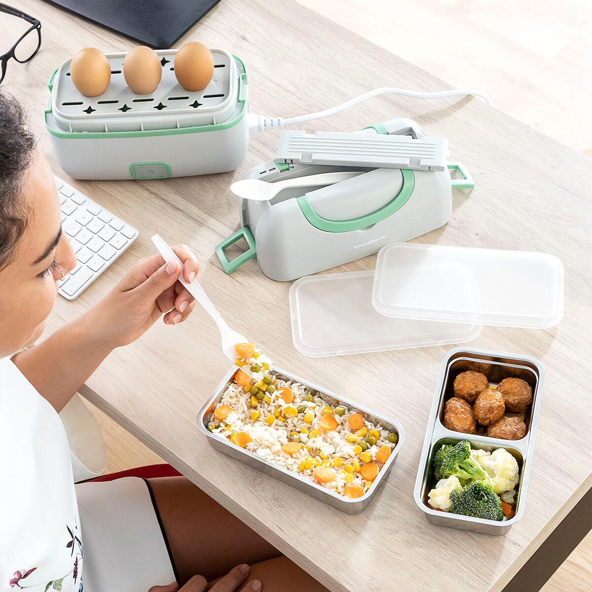 -20% Elektrische Lunchbox | Dampfgarer Haus & Küche, Lagerung und Organisation InnovaGoods   